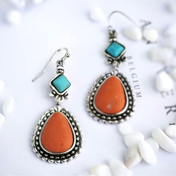 Vintage design Bohemian old silver king dangle earrings - Picture 5 of 6